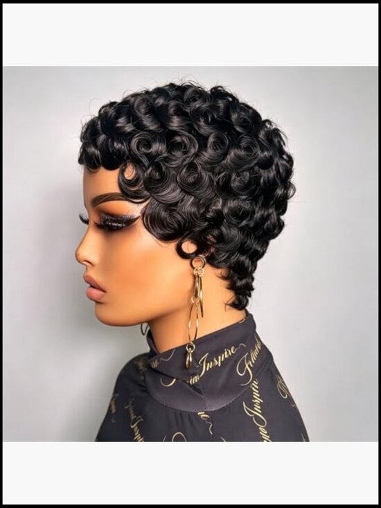 Pixie Cut Short Bob Wig 100% Brazilian Virgin Human Hair  display picture 3